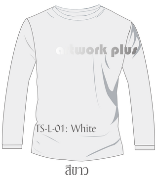 T-Shirt, TS-LS-01, เสื้อยืดแขนยาว สีขาว